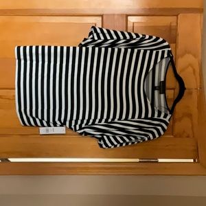 Soft cotton black and white striped shirt